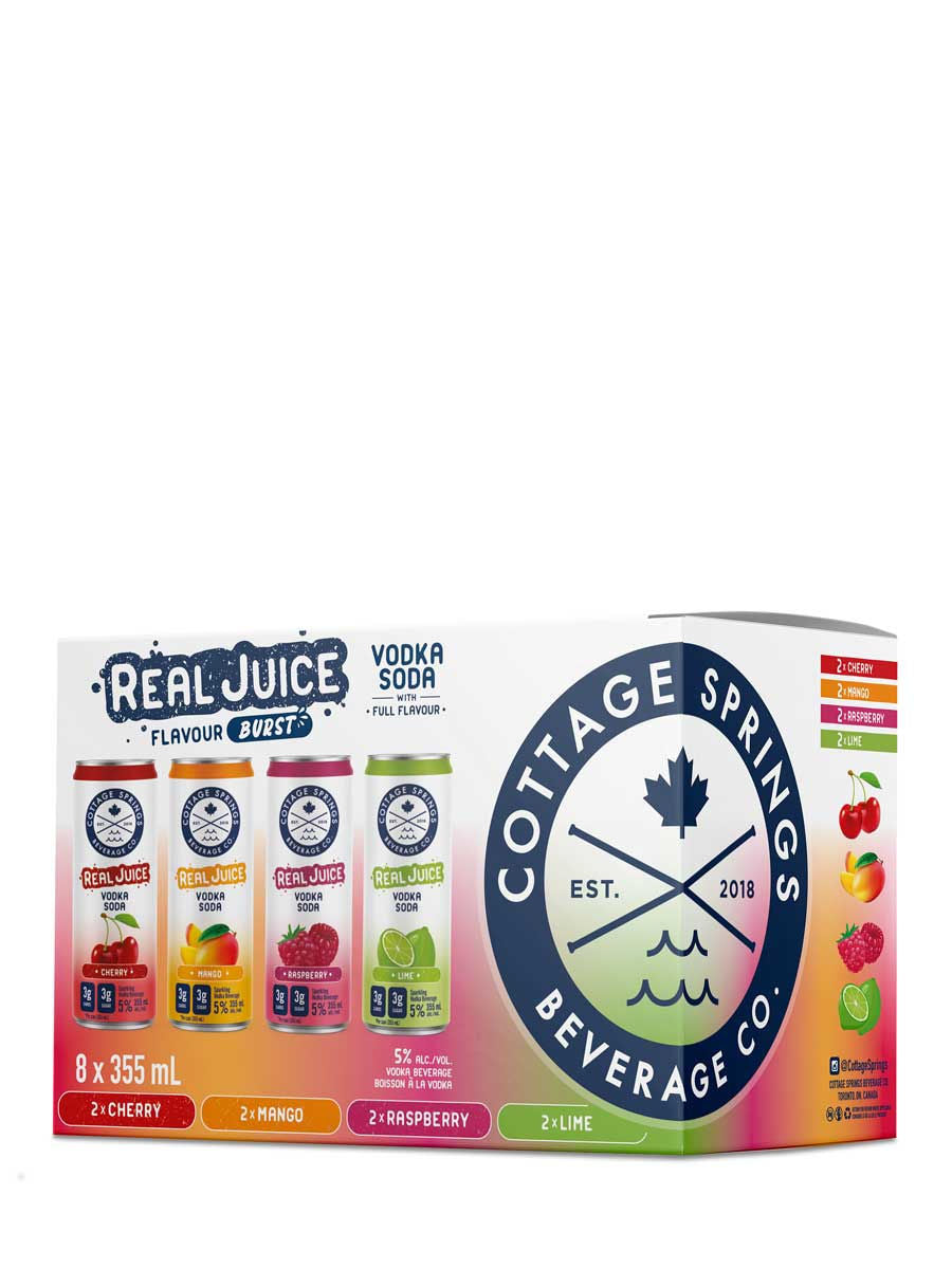 Cottage Springs Real Juice Vodka Soda Mixed 8 Pack