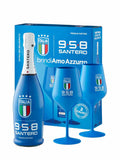 958 Santero Azzurri Figc Box with 2 Glasses
